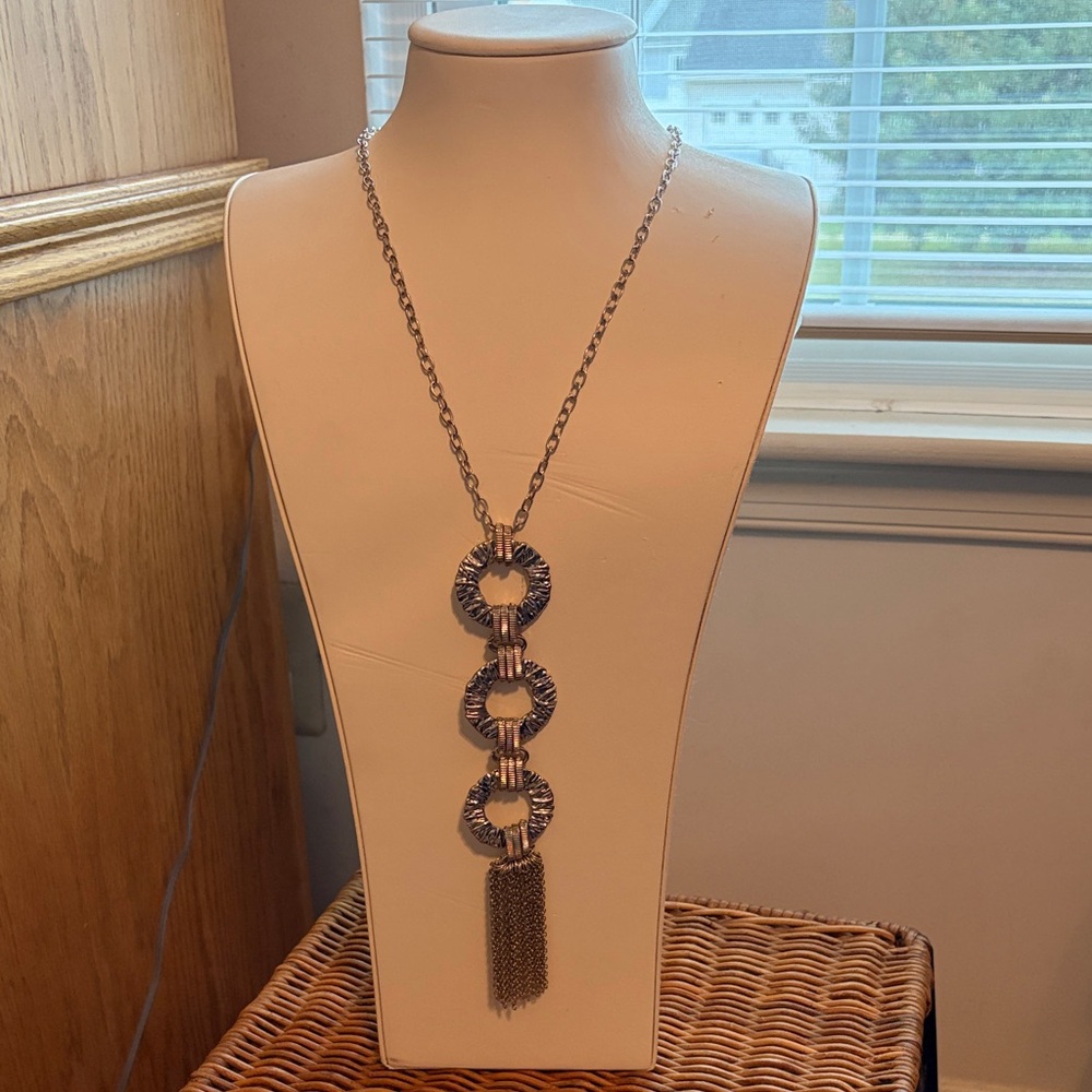 Lane Bryant Silver Circular Pendant Necklace